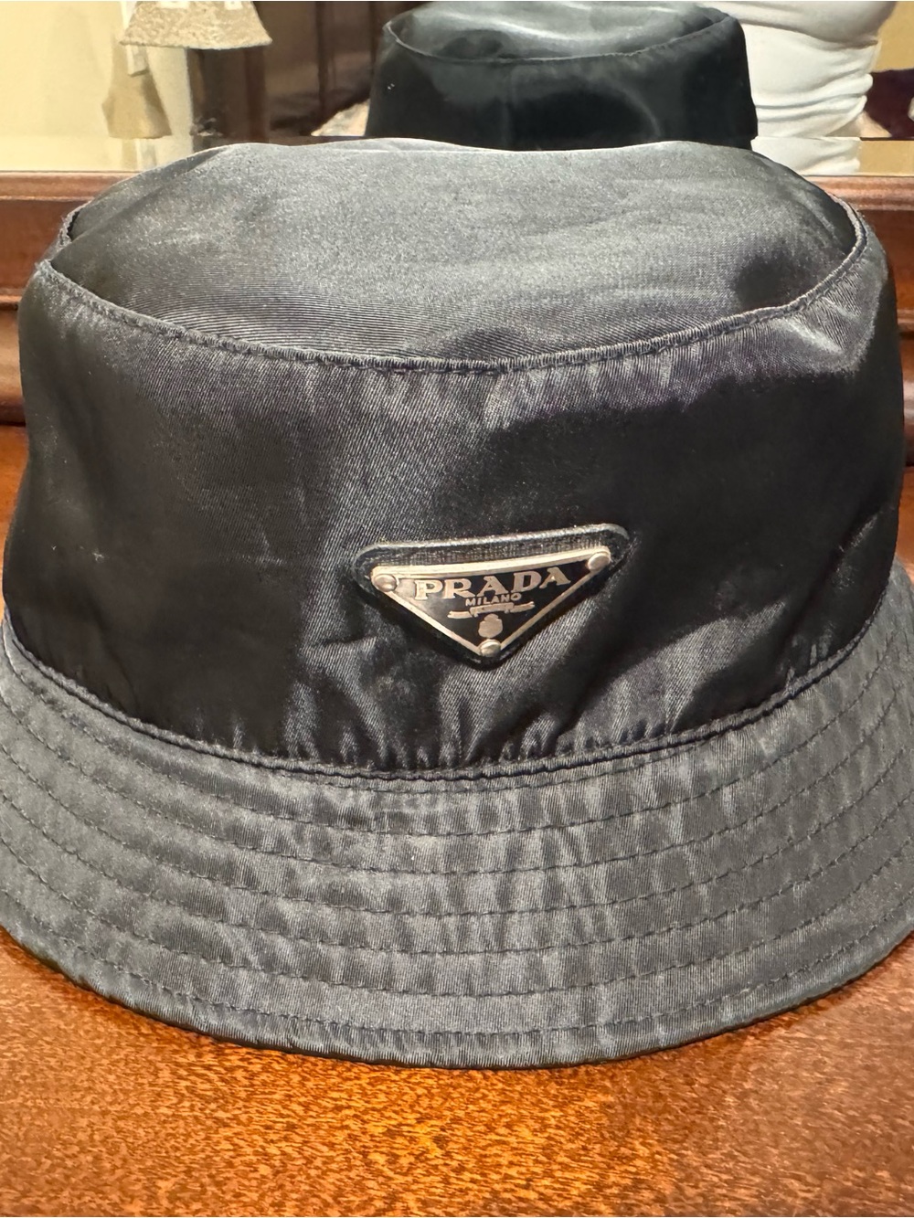 Prada Black Re-Nylon Bucket Hat with Milano Label